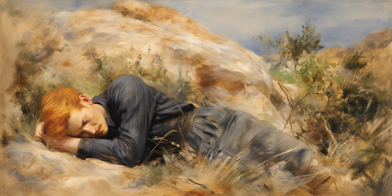 fredmadamekay_style_Pierre-Auguste_Renoir_head_on_a_rock_a_youn_867462d4-66e7-4366-9e36-9ed6ea00866d
